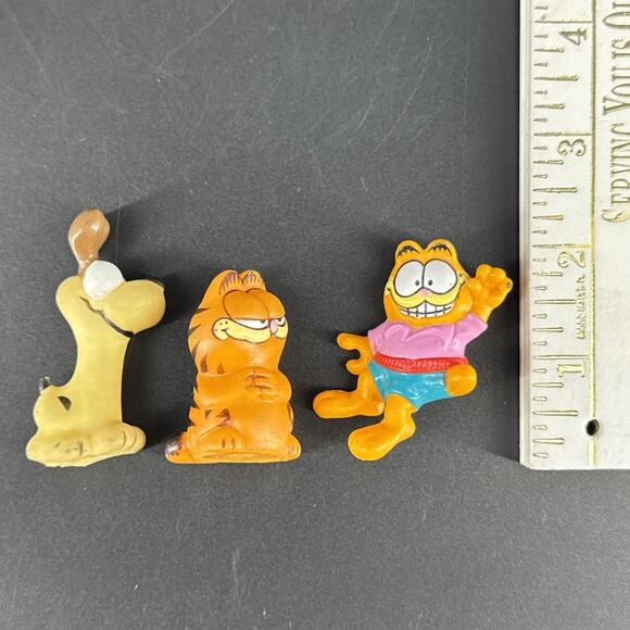 Vintage 80's Garfield & Odie Pencil Topper & Figurines, Rubber - Picture 14 of 14